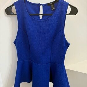 Forever 21 Royal Blue Textured Tank Top